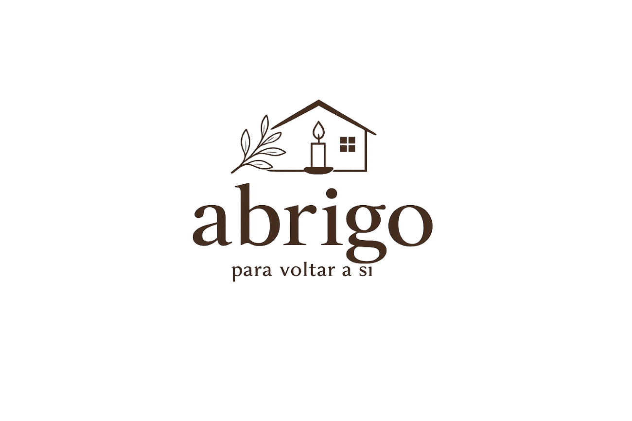 Abrigo — casa com vela e ramo de folhas